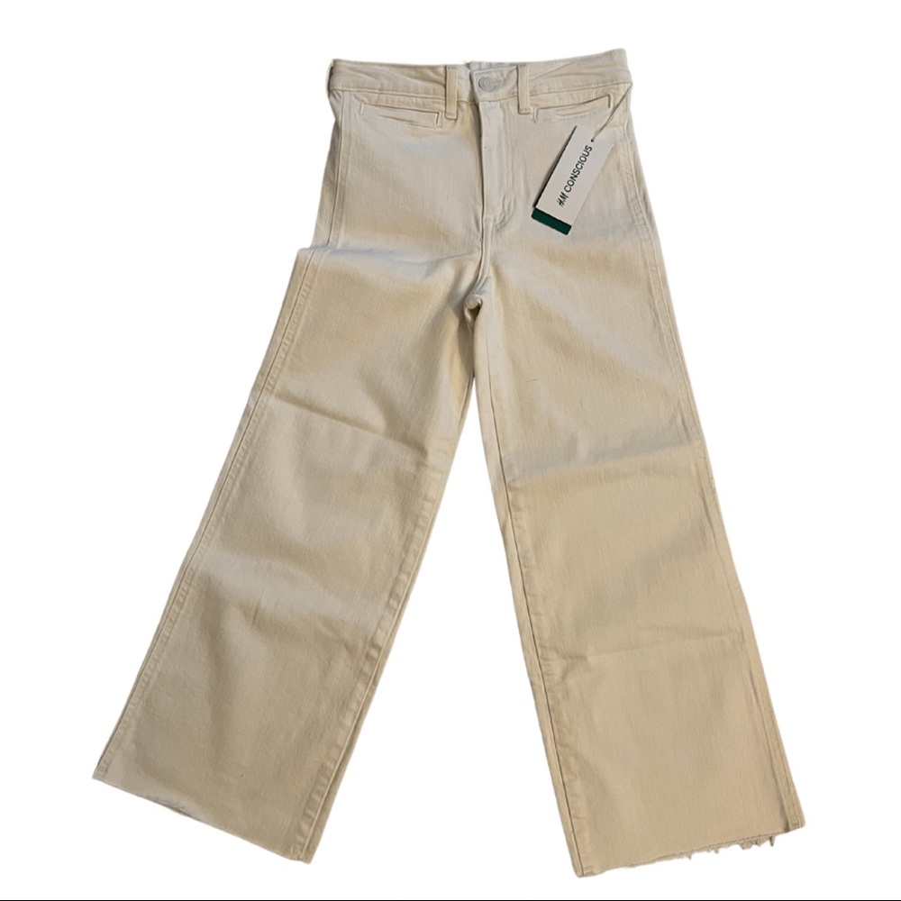 H&M | ivory cropped pants NWT